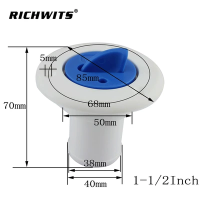 Yacht Rv Fuel Tank Port Marine Speedboat Hardware Accessories Camper Water Filler Port Water Inlet Nylon Refueling (Avtomobil ehtiyat hissələri) - 38mm-white-unit-weight-0111kg