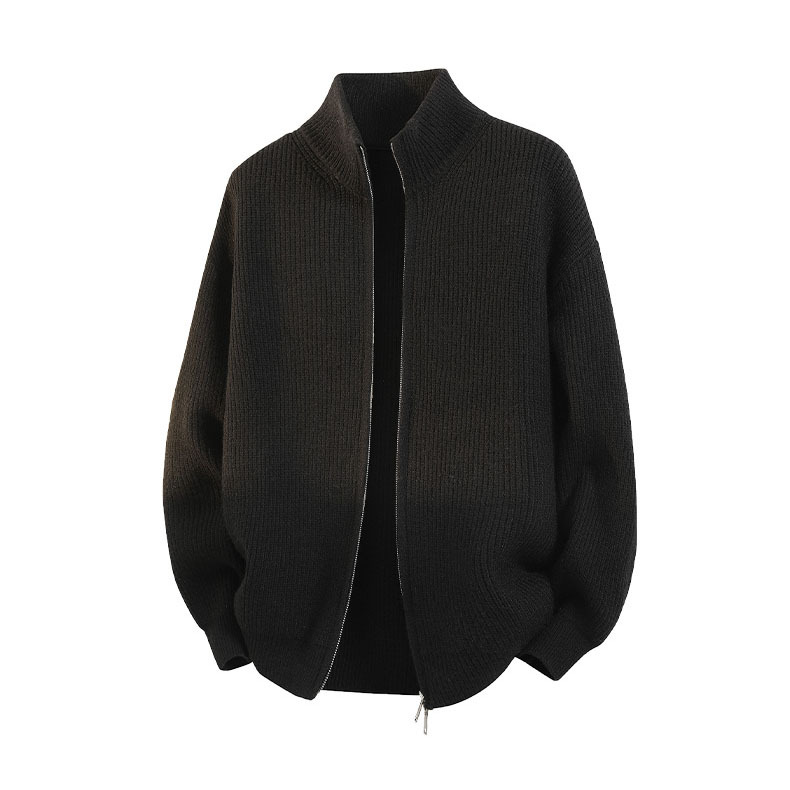 Cárdigan de Punto con Cremallera para Hombre, Poliéster, Transpirable, para Ocio image 3