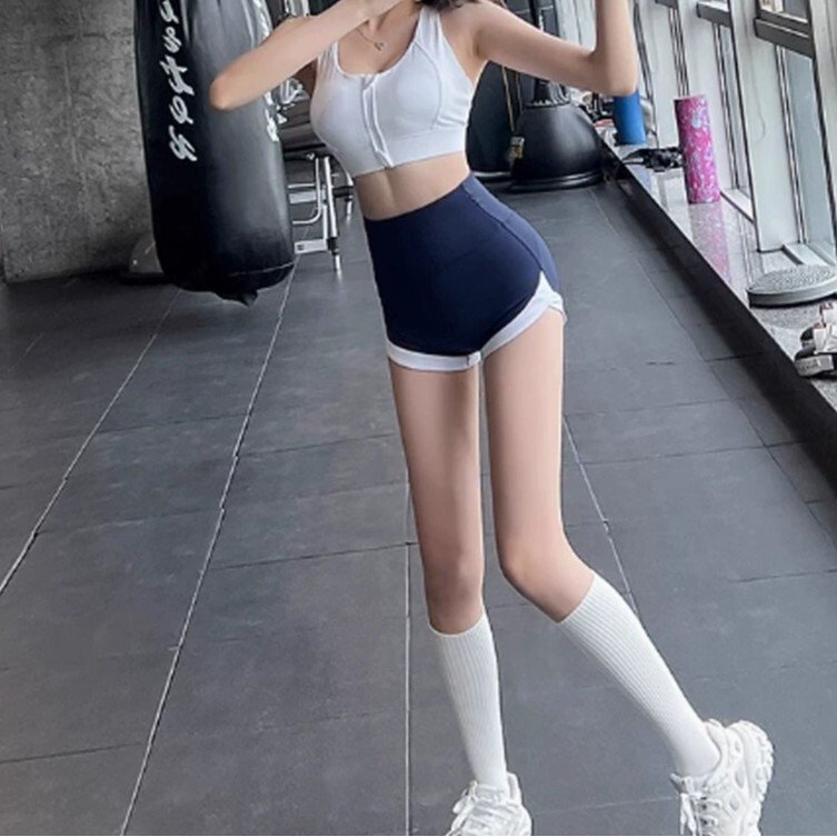 New Summer High Waist Contrast Shark Pants Tight Belly-Tight Hip Yoga Pants Fitness Quick-Dry Three-Point Sports Shorts New Summer High Waist Contrast Shark Pants Tight Belly-Tight Hip Yoga Pants Fitness Quick-Dry Three-Point Sports Shorts