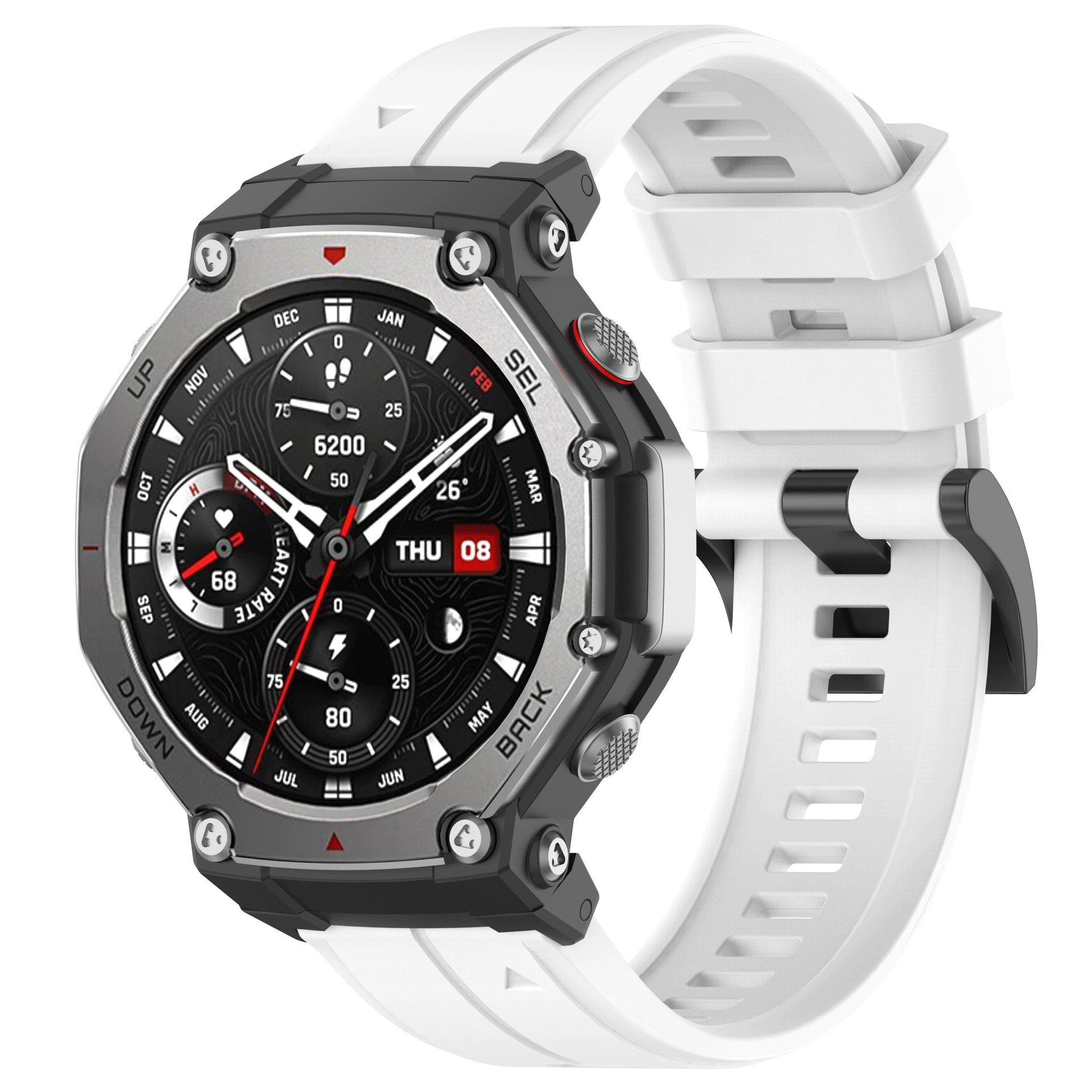 Силиконовый ремешок (Amazfit) T‑Rex3 Rex2, быстрая смена, обычная или утолщённая пряжка, много цветов