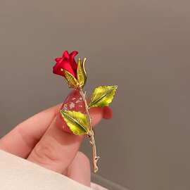 欧美复古玫瑰花胸针简约气质时尚优雅胸花衣饰防走光个性西装配饰
