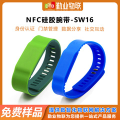 DTB-SW16 RFIDシリコンリストバンドICブレスレット、ウォーターパーク遊園地NFCアクセス制御ブレスレット
