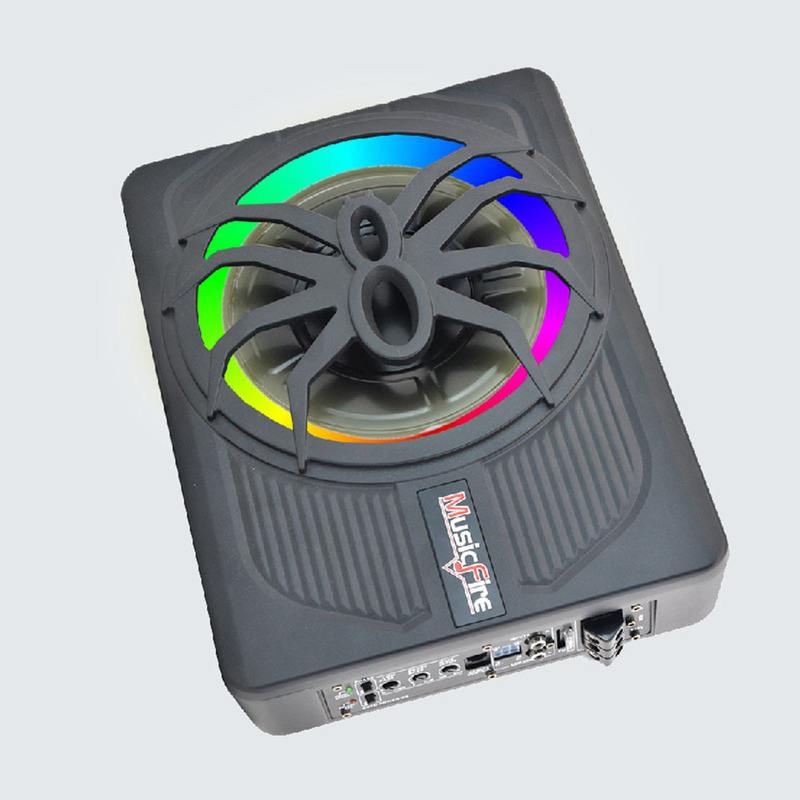 Car Audio Modified Spider 10inch Car Ultra-Thin Subwoofer with Blue Lights High-Power Active Audio