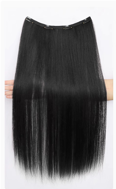 부드럽고 순수한 욕망 블랙 롱 스트레이트 얇은 스타일 [내추럴 블랙 65cm]