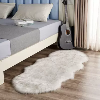 German Nordic Plush Carpet Car Carpet - white-gray-18060cm-round-at-both-ends