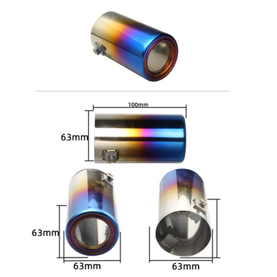 Tail Pipe Exhaust Cover Package: Car muffler - yellow-round-mouth-roasted-blue-63-support-installation