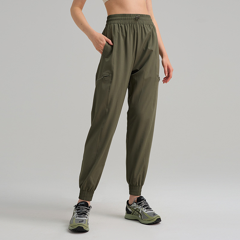 Pantalones deportivos sueltos para mujeres transpirables rápidos secos elásticos herramientas pantalones de fitness delgados pantalones de ocio al aire libre verano