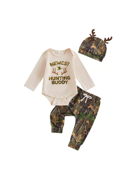 Hunting Season Children's Antler Element Long-Sleeved Three-Piece Suit