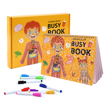 跨境蒙特梭利儿童忙碌书幼儿学前教育人体解剖感官玩具早教安静书