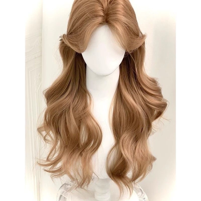 Perruque Koni [Gentle Silk] pour femme, inspirée du style de Zhao Lusi, couleur « thé au miel », avec des ondulations volumineuses