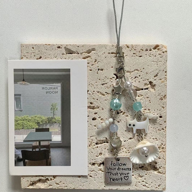 Artistic Fresh Lanyard Transparent Jellyfish Beaded Design Healing Series Phone Chain Anti-Lost Strap Best Friend Style_voghion.com