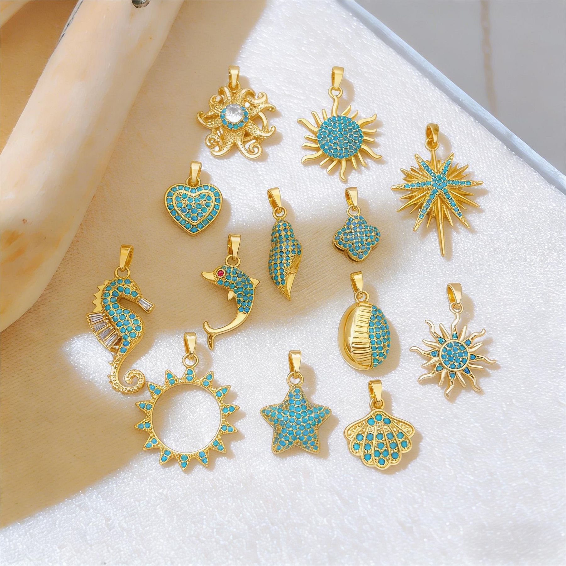Pendant Cross-Border European and American Style Shell Star Fashion Versatile DIY Jewelry Accessories Summer High-End Fresh Accessories
