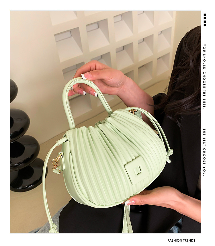 Borsa a secchiello plissettata da donna borsa a tracolla versatile_voghion.com