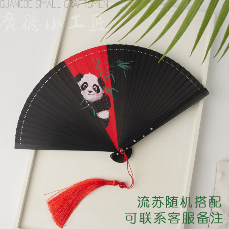 全竹折扇新中国風ミニ扇子古風チャイナドレス小折扇レトロ持ち歩き折り畳み扇女|undefined