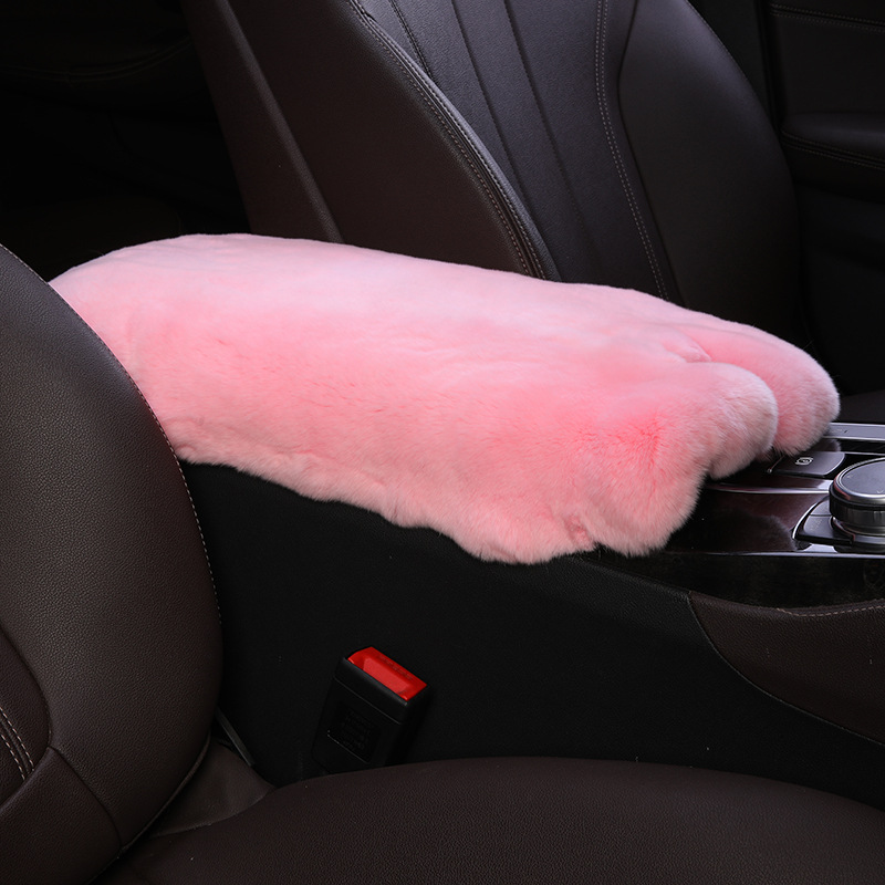 Universal — Universal Armrest box pad - pink-high-quality-whole-rex-rabbit-skin