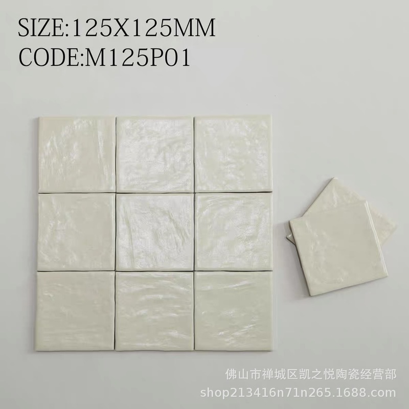 佛山珍珠釉瓷砖奶油白色欧美手工砖卫生间厨房墙砖浴室背景墙瓷砖|undefined