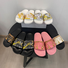 广州工厂批发越南尼日利亚柬埔寨高品质拖鞋男士外穿字母印花凉拖