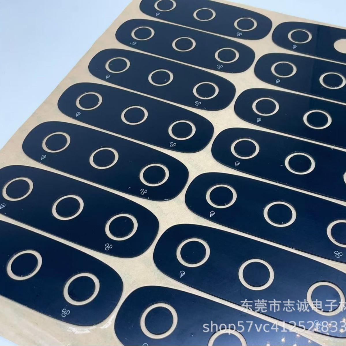 茶色半透PC镜片黑色边框 耐磨防刮花 带背胶 CNC精雕外形