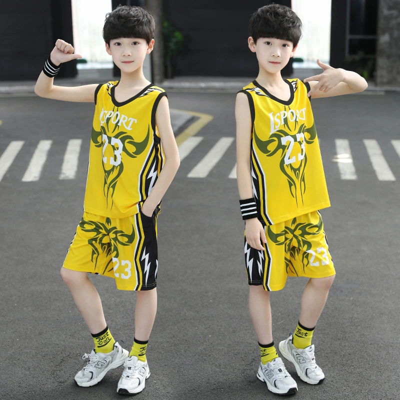 Summer clothing, children's sports set for boys, for teenagers, western style, with short sleeve