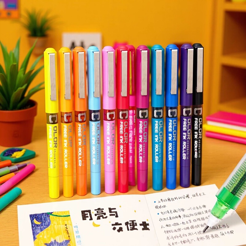 Snow White 159 direct liquid quick-drying ball pen 0.5mm color hand account neutral pen needle type black water pen wholesale Snow White 159 direct liquid quick-drying ball pen 0.5mm color hand account neutral pen needle type black water pen wholesale