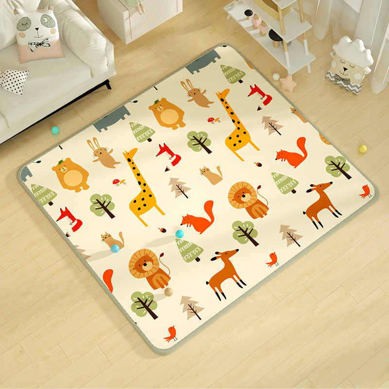 Alfombra de gateo para bebés XPE con dibujos animados de 2 cm de grosor, alfombra de juego para sala de estar, alfombra de gateo para bebés para el hogar, alfombra de seguridad antideslizante
