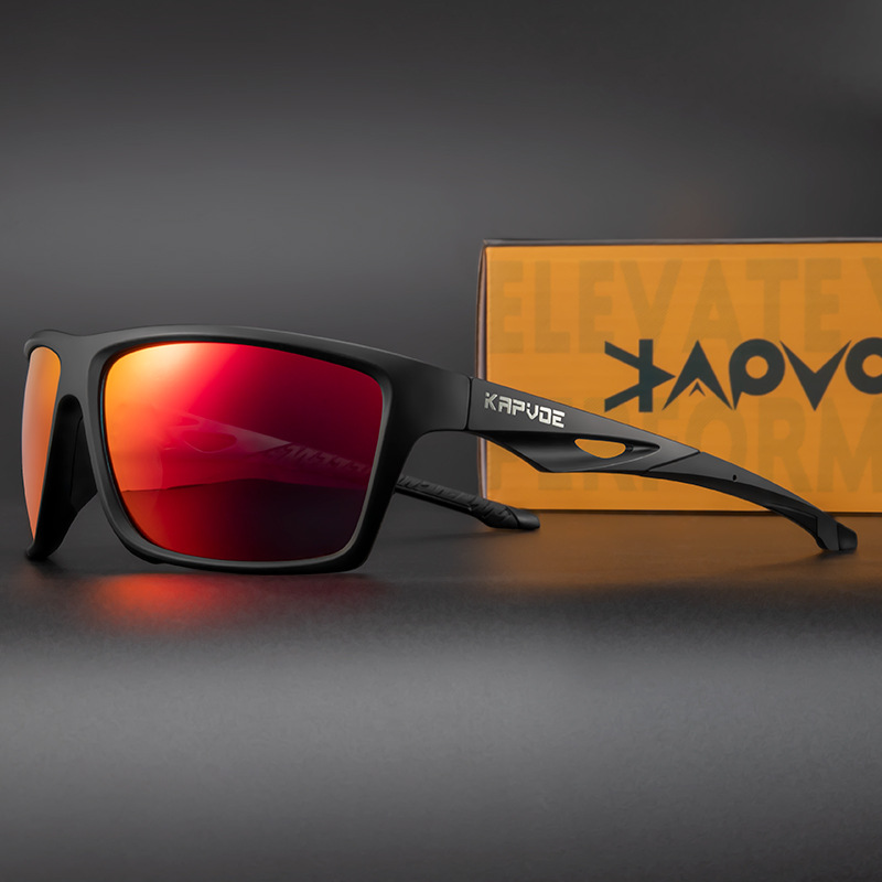 Nuevas gafas de sol polarizadas kapvoe, deportes al aire libre, gafas de ciclismo, gafas de sol de conducción con montura cuadrada, venta caliente transfronteriza