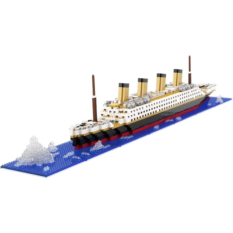 Compatible con Lego Titanic crucero bloques de construcción iceberg escena modelo chica micro diamante pequeña partícula juguete montado