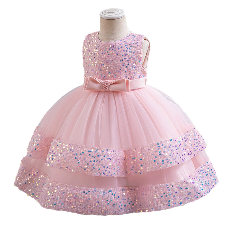 Платье принцессы для детей, ногтевые sequins, юбка, свадебное платье из жемчуга, одежда для особых случаев, подарок на день рождения
