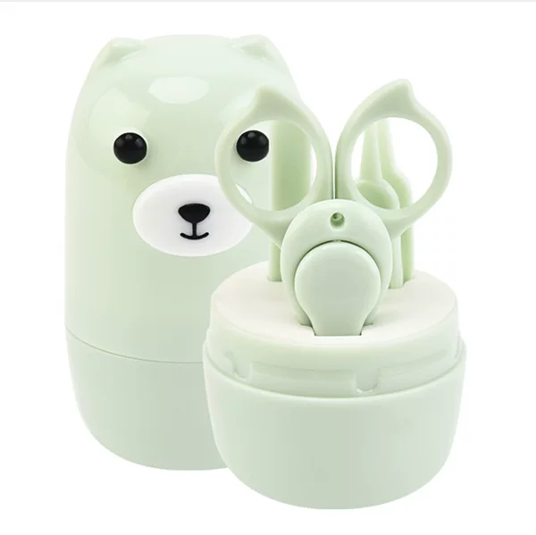 New Spot Baby Cartoon Four-Piece Set Anti-Pinch Children's Safety Nail Clippers Baby Nail Trimmer