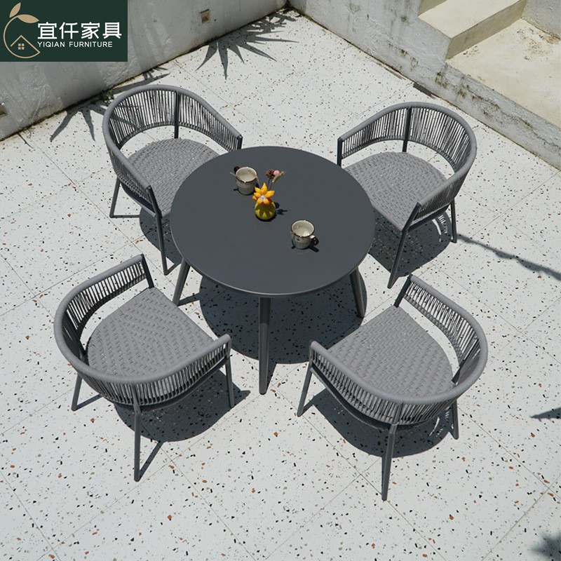 戶外庭院桌椅休閒茶几組合室外藤椅陽台防水花園露台別墅家用藤編
