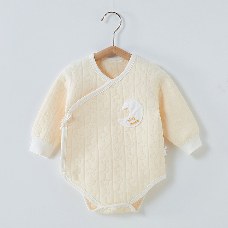 Baby's Fart Clothes Warm Cotton-Padded Unibody Clothes Spring and Autumn Newborn's Hayi Climbing Clothes Baby's Autumn and Winter Clothes