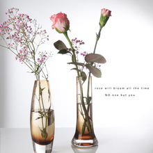 简约欧式玻璃花瓶水养绿植百合满天星花器高颜值创意插花花瓶花器