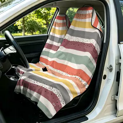 2-piece dual-use car seat cover, ultra-fine fiber, can be used as a beach towel, printed car protective seat cover 6