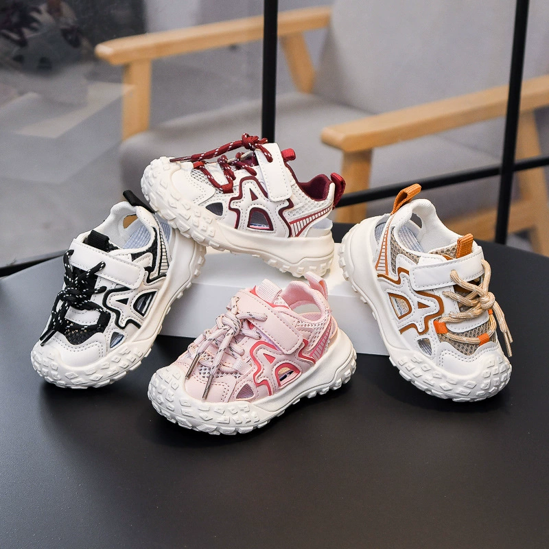 Детские сандалии с одной сеткой кроссовки 2025 лето новая модель под колесом