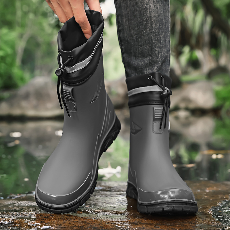 Botas de Lluvia de Caña Media para Hombre de PVC Impermeables y Ligeras image 2