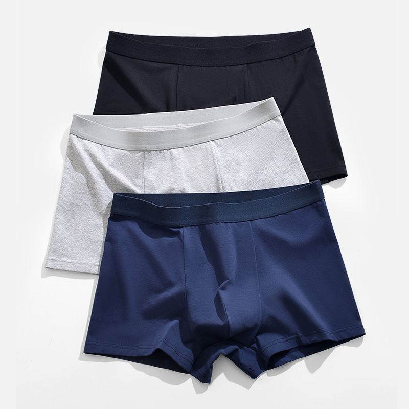 Winter men's underwear pure cotton mid-waist antibacterial crotch breathable boxer briefs men's cotton manufacturer wholesale