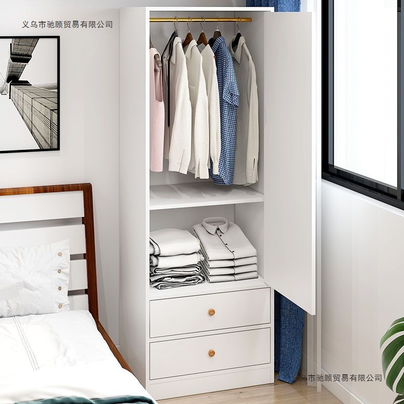 Wardrobe for Home Bedroom, Simple Modern Small Apartment Cabinet Storage Cabinet, Children's Wardrobe, Rental Room Simple Hanging Closet