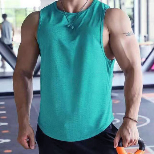Summer New Versatile Quick-Dry Sports Fitness Sleeveless Crew Neck T-Shirt Running Training Basketball Loose Back Shirt for Men