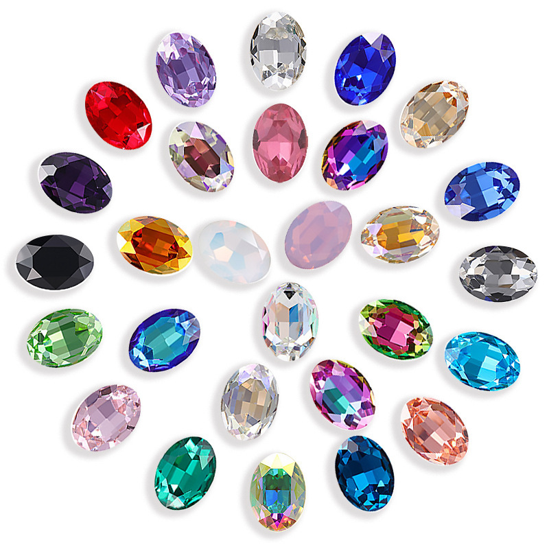 Oval Egg-Shaped Nail Art Diamond DIY Jewelry Pointed Bottom Special-Shaped Crystal Diamond Nail Wholesale Diamond Oval Crystal Diamond