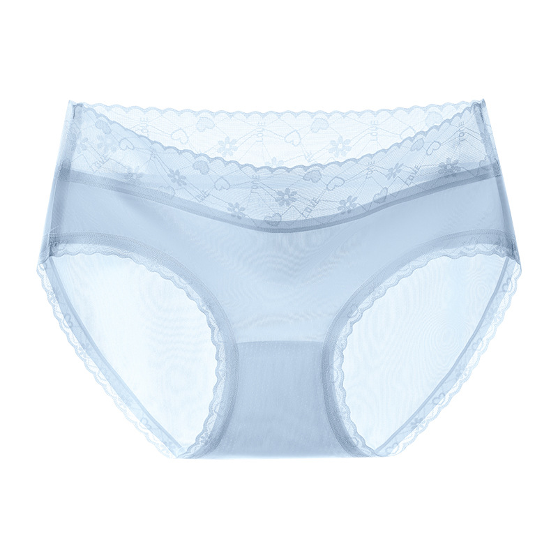 Ropa interior de seda de hielo para mujer estilo fino de verano sin costuras para niñas puro algodón antibacteriano entrepierna encaje sin costuras ropa interior refrescante