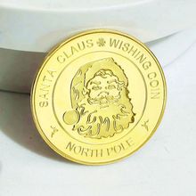 欧美外贸纪念币 圣诞老人纪念金币 圣诞节小礼品浮雕金属工艺品