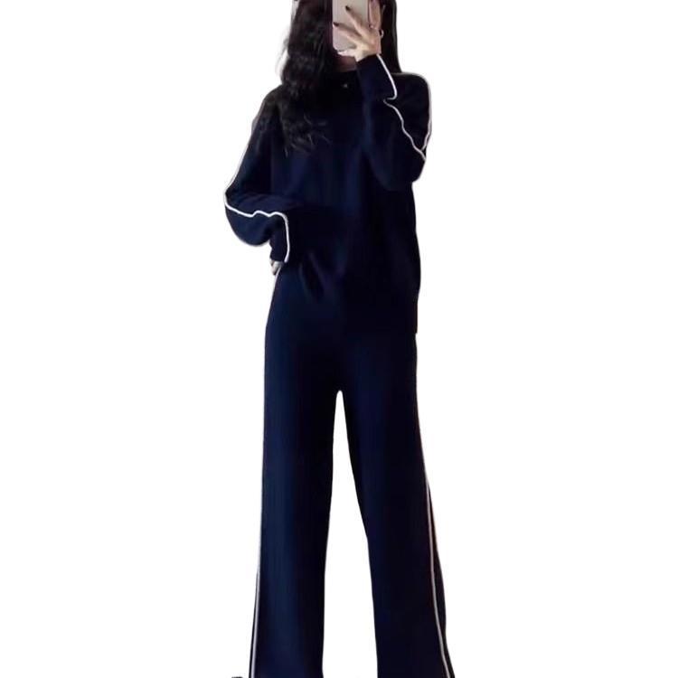 大码时尚高级感运动套装女春秋胖MM宽松显瘦卫衣阔腿裤休闲两件套|undefined