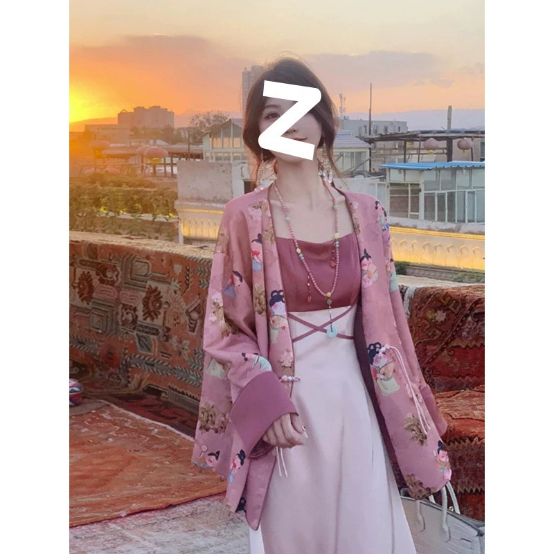 Женский костюм в китайском стиле, осень 2024, новый ретро-стиль, нежный, супер-сказочный, с подвязками, многослойный