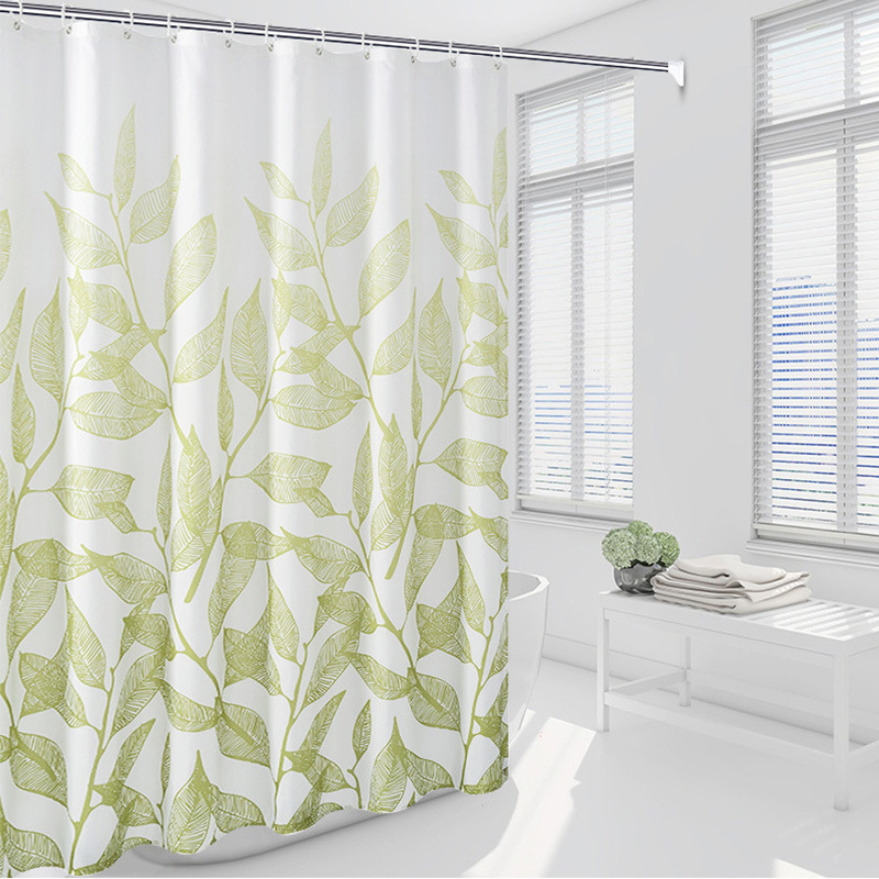 Cross-border supply simple waterproof shower curtain thickened polyester shower curtain bathroom curtain factory direct supply wholesale Cross-border supply simple waterproof shower curtain thickened polyester shower curtain bathroom curtain factory direct supply wholesale
