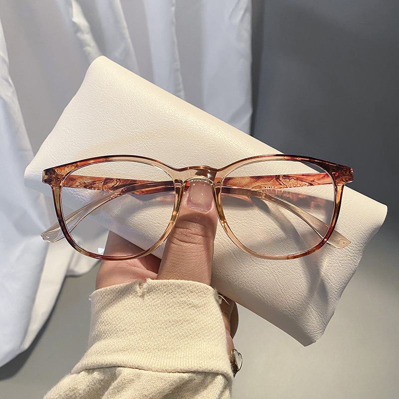 Miopía gafas hombres de estilo coreano de moda marco redondo marco negro liso en línea a juego grado pantalla digital cara gafas pequeñas marco gafas lisas mujeres