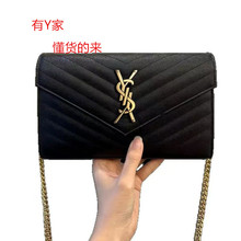 2025新款Y家潮流杨树林信封包单肩斜挎链条包真皮百搭鱼子酱女包