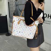 跨境新款女包百搭老花托特包女士手提包大容量通勤高级感单肩包女