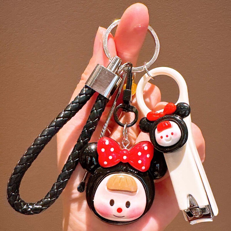 Couple Keychain Funny New Nail Clipper Cute Best Friend Nail Clipper Auto Accessories with Ear Spoon Student