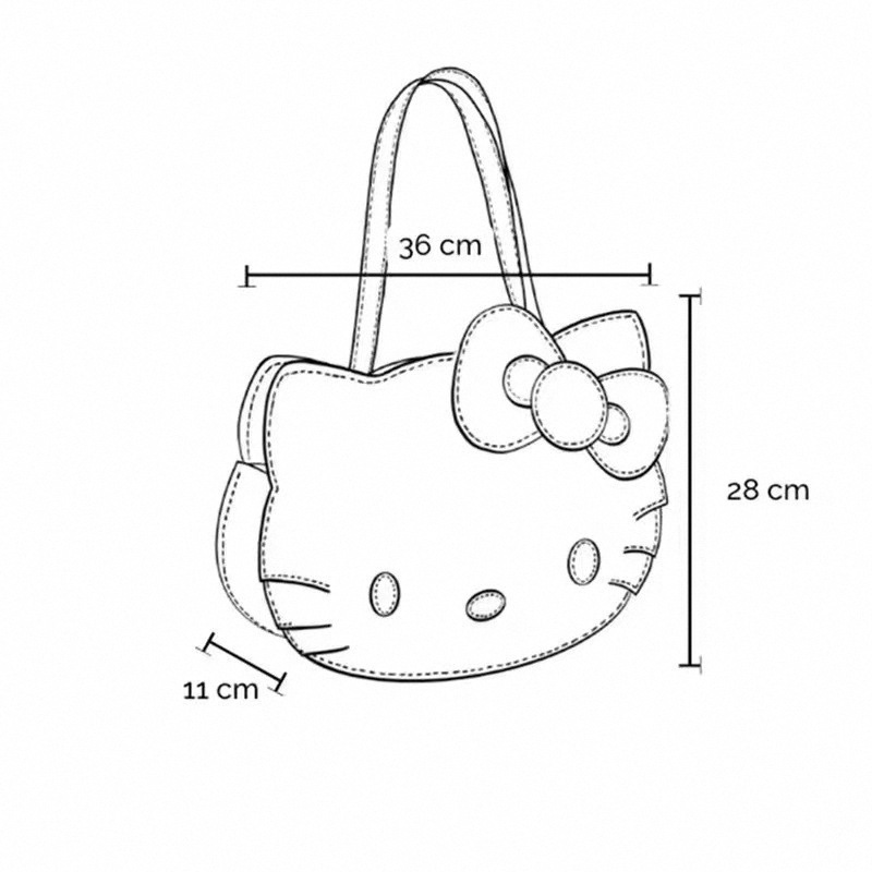 2026 Trendy Fashion Cartoon Cute Face PU Niche Handbag Large Capacity Student Crossbody Bag - Thumbnail 8