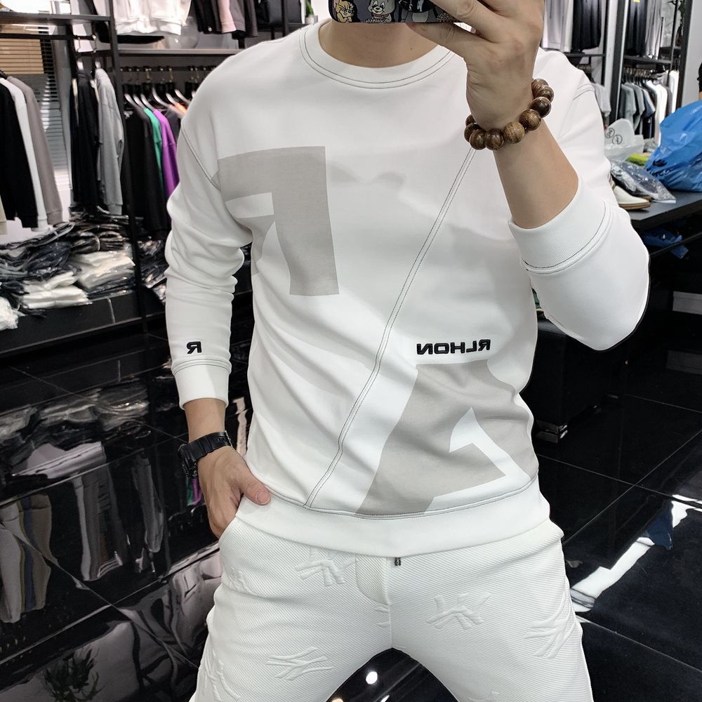 boy Thin/Fleece Slim Fit Spring Autumn Winter Crew Neck Sweatshirt Pullover Base Shirt Men's Youth T-Shirt Long Sleeve Top_voghion.com